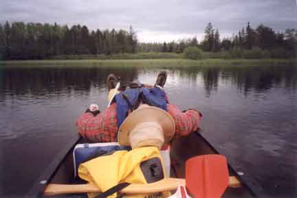 AT REST IN CANOE ON THE ST. CROIX RIVER